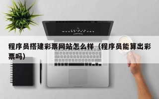 枝江程序员搭建彩票网站怎么样（程序员能算出彩票吗）